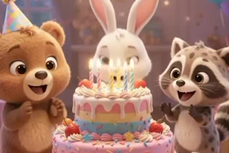 create a cute animated birthday video for kids