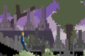 draw a pixel art game environment