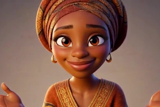create african folktale animation video, kids rhyme and video thumbnail
