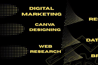 assist you in digital marketing ,canva design, data entry, and web research