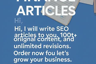 write finance and investment articles with SEO