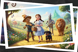 create children book trailer, illustrate children storybook for children story