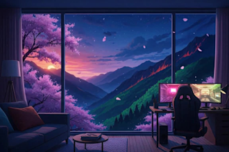 draw lofi scene aesthetic background anime art lofi loop gifbeat lofi animation