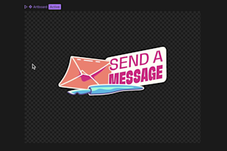 create rive animation for website and 2d character for app