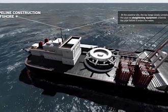 create industrial animation 3d pipeline flow simulation installation oil and gas