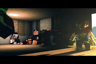 do cinematic minecraft animation video 3d short intro tik tok character outro