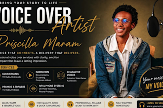 be your neutral english or west african female voiceover talent