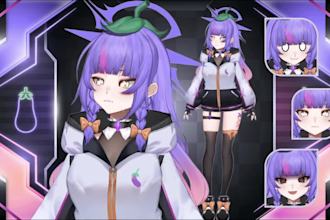 design custom vtuber model live2d rigging for streaming vrm avatar character