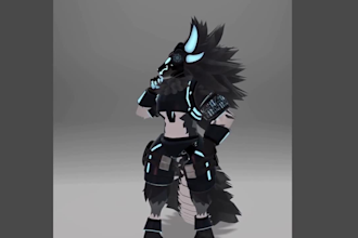 create custom furry vrchat avatar with facial tracking fursona vrc avatar model