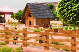 design low poly game environment and map, level design and assets in blender