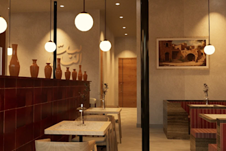 render 3d interior design, interior house, restaurant and walkthrough animation