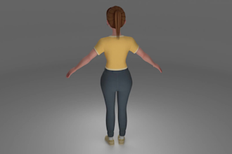 create stylized 3d character with optimized topology