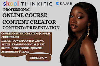 create professional online course content, training manuals, presentation slides
