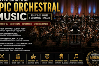 compose epic, orchestral music,  for video game and cinematic trailer,sea shanty