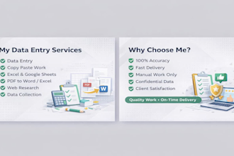 do accurate data entry, copy paste, typing and excel work