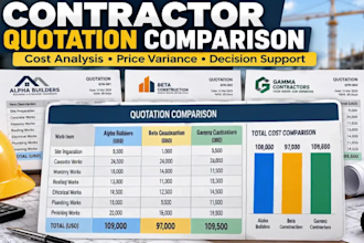compare contractor quotations and prepare a cost analysis report
