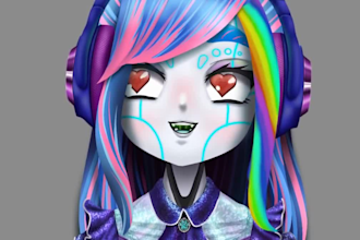 desig 2d anime character model,live2d vtuber with full rigging,adobe puppet,nsfw