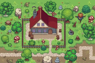 create pixel art tilesets, top down game map, city map, rpg environment, 2d asse