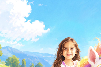 create a custom magical unicorn portrait for kids from photo