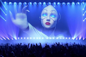 make anamorphic music festival visuals using ai