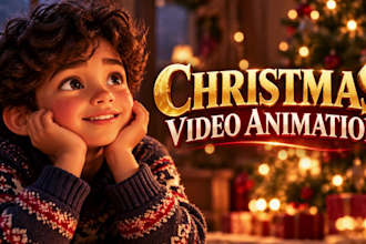 create 3d christmas animation video, christmas logo animation and new year video