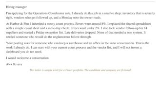 write a tailored ats cover letter that matches the job
