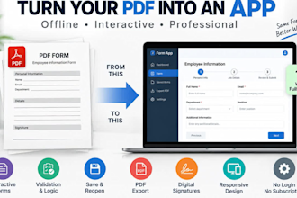 convert your PDF or word form into an offline web app