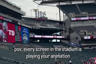 create billboard animation stadium led ads and pitch side ribbon board animation