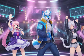 do vrchat avatar, furry nsfw avatar, anime vrc avatar, 3d anime model, 3d vtuber