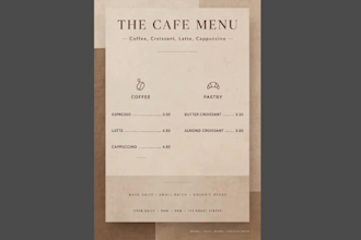 design aesthetic cafe menu