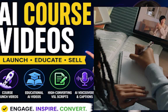 create course launch ai videos, educational ai videos, vsl script