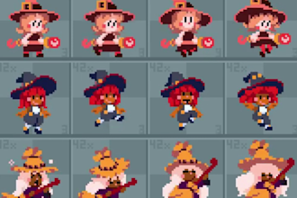 do 2d game rpg retro pixel art and assests,animated gif tileset sprite sheet bit