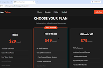 build a modern gym or fitness website