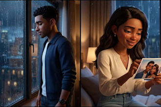 create 3d proposal ai storytelling animation and romantic love story video
