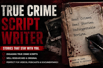 write true crime documentary scripts youtube video scriptwriting podcast script