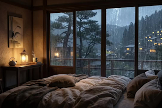 make cozy rain ambient video with natural sound relaxing rain video cozy room