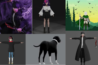 furry vrchart avater vtuber 3d model vr character anime model warudo 14d2 model