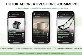 create 3 viral tiktok ad creatives with 3 hooks for ecommerce