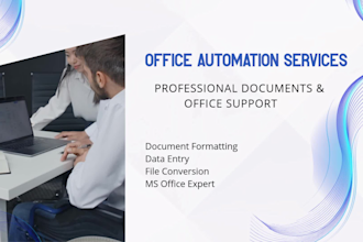 do professional microsoft office, word and excel task