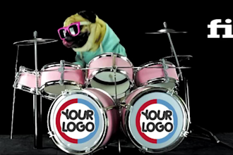 do this funny dj dog playing drum video ad