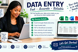 be your virtual assistant, data analyst and graphic designer