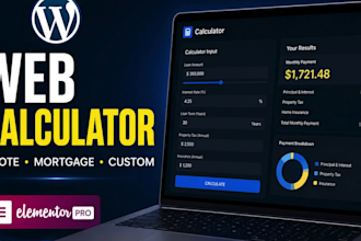 build a custom wordpress calculator, web calculator, quote calculator website