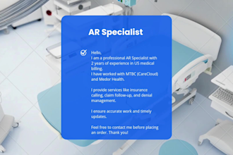 do medical billing, ar follow up and revenue cycle management