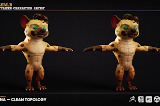 create a game ready stylized 3d character rigged and animated