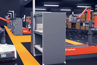create 3d agv smart warehouse and factory automation animation