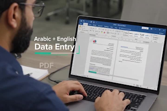 do arabic and english typing, data entry and copy paste