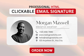create animated, clickable HTML email signature with your logo in 24hrs