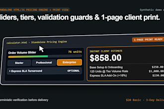 build a custom interactive HTML javascript price or quote calculator