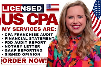 us CPA franchise audit for fdd compliance gaap audit signed opinion report