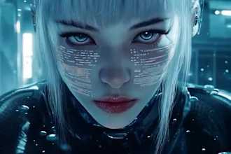 3d hologram animation, futuristic hub holographic logo intro, hologram character